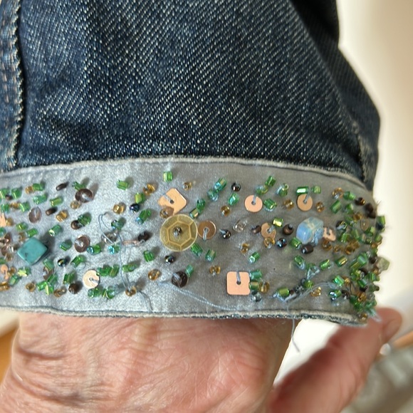 J Jill embellished denim jacket. Size M - Picture 7 of 7